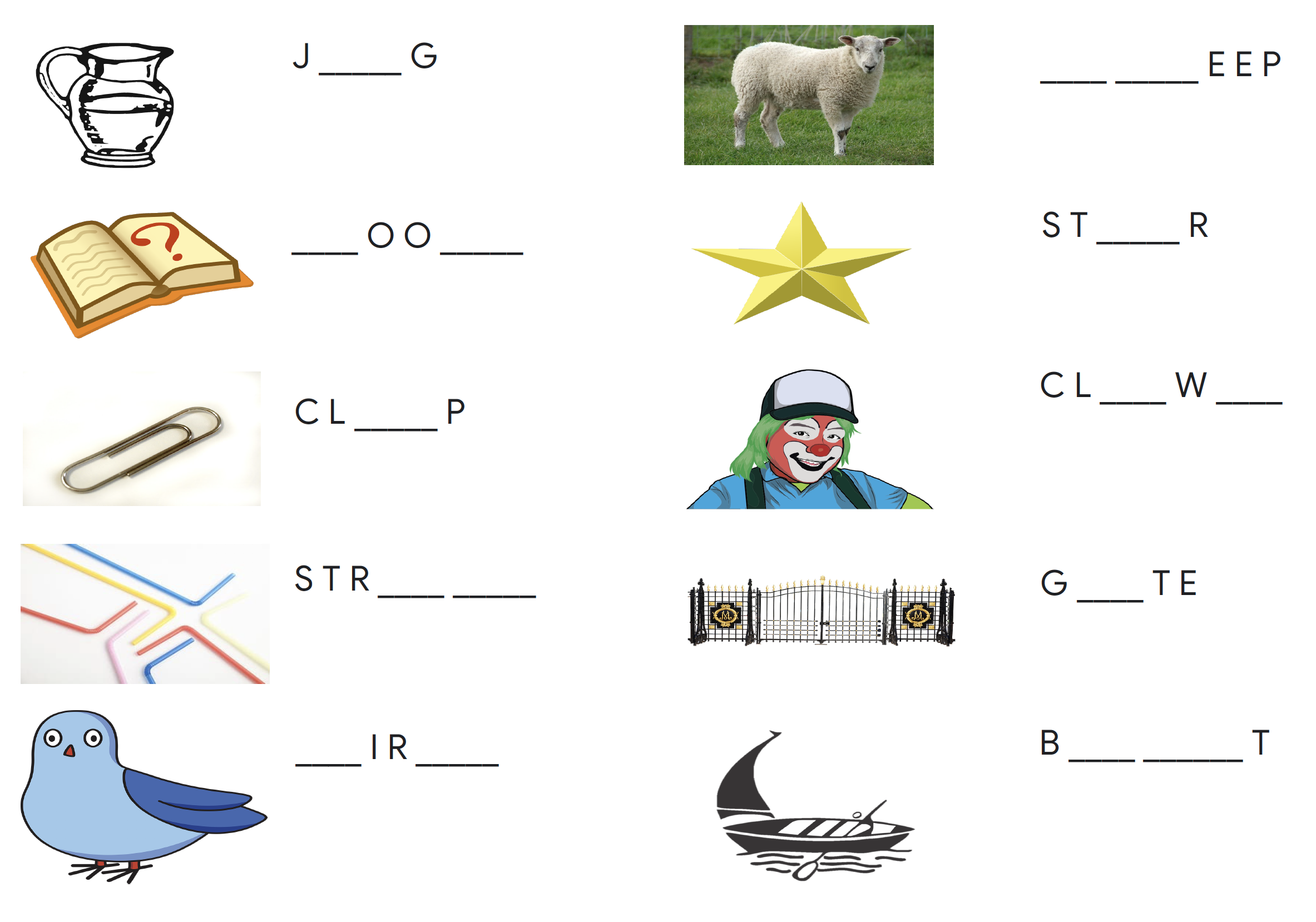 Complete Word by Identifying the Picture Part 1 Quiz – LKG, UKG and Class 1
